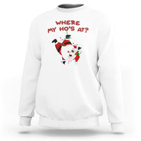 Funny Christmas Santa Claus Sweatshirt Where My Ho's At? - Wonder Print Shop