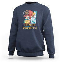Eat Sleep Weld Repeat Funny Welder Sweatshirt - Wonder Print Shop