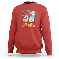 Eat Sleep Weld Repeat Funny Welder Sweatshirt - Wonder Print Shop