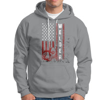 Welder Hoodie Vintage American Flag Patriotic Welding - Wonder Print Shop