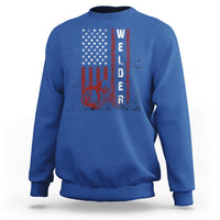 Welder Sweatshirt Vintage American Flag Patriotic Welding - Wonder Print Shop