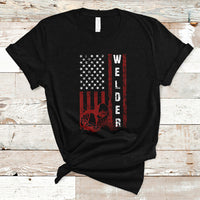 Welder T Shirt Vintage American Flag Patriotic Welding - Wonder Print Shop