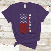 Welder T Shirt Vintage American Flag Patriotic Welding - Wonder Print Shop