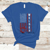 Welder T Shirt Vintage American Flag Patriotic Welding - Wonder Print Shop