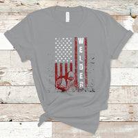 Welder T Shirt Vintage American Flag Patriotic Welding - Wonder Print Shop