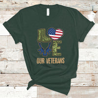 Veterans Day T Shirt I Love Our Veterans - Wonder Print Shop