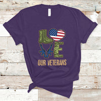 Veterans Day T Shirt I Love Our Veterans - Wonder Print Shop