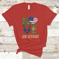 Veterans Day T Shirt I Love Our Veterans - Wonder Print Shop