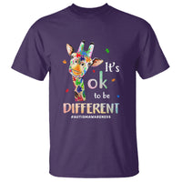Giraffe Autism T Shirt It's Ok To Be Different Jigsaw Puzzle - Wonder Print Shop