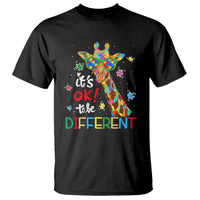 Giraffe Autism T Shirt It's Ok To Be Different - Wonder Print Shop