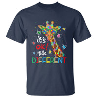 Giraffe Autism T Shirt It's Ok To Be Different - Wonder Print Shop
