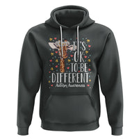 Giraffe Autism Hoodie Its Ok To Be Different Cute Floral - Wonder Print Shop