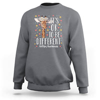 Giraffe Autism Sweatshirt Its Ok To Be Different Cute Floral - Wonder Print Shop