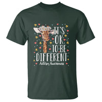 Giraffe Autism T Shirt Its Ok To Be Different Cute Floral - Wonder Print Shop