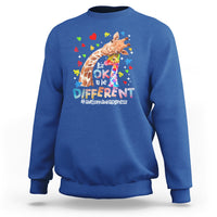Giraffe Autism Sweatshirt It's Ok To Be Different Cute Mom And Baby - Wonder Print Shop