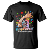 Giraffe Autism T Shirt It's Ok To Be Different Cute Mom And Baby - Wonder Print Shop
