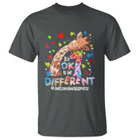 Giraffe Autism T Shirt It's Ok To Be Different Cute Mom And Baby - Wonder Print Shop