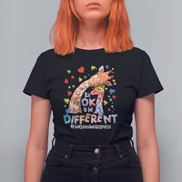 Giraffe Autism T Shirt For Women It's Ok To Be Different Cute Mom And Baby - Wonder Print Shop
