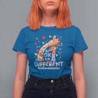 Giraffe Autism T Shirt For Women It's Ok To Be Different Cute Mom And Baby - Wonder Print Shop