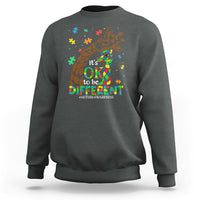 Giraffe Autism Sweatshirt Its Ok To Be Different Giraffe Mom And Baby - Wonder Print Shop