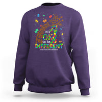 Giraffe Autism Sweatshirt Its Ok To Be Different Giraffe Mom And Baby - Wonder Print Shop