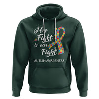 Autism Support Hoodie His Fight is My Fight Jigsaw Puzzle Ribbon - Wonder Print Shop