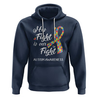 Autism Support Hoodie His Fight is My Fight Jigsaw Puzzle Ribbon - Wonder Print Shop