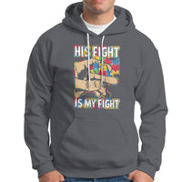 Autism Support Hoodie His Fight is My Fight Jigsaw Puzzle Little Hand Holding - Wonder Print Shop
