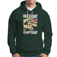 Autism Support Hoodie His Fight is My Fight Jigsaw Puzzle Little Hand Holding - Wonder Print Shop