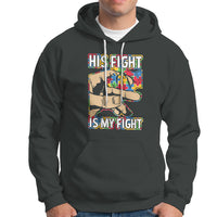 Autism Support Hoodie His Fight is My Fight Jigsaw Puzzle Little Hand Holding - Wonder Print Shop