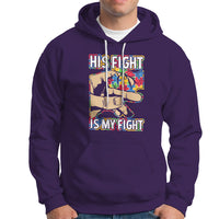 Autism Support Hoodie His Fight is My Fight Jigsaw Puzzle Little Hand Holding - Wonder Print Shop