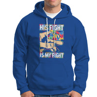 Autism Support Hoodie His Fight is My Fight Jigsaw Puzzle Little Hand Holding - Wonder Print Shop