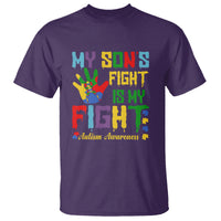 Autism Parents T Shirt My Son Fight Is My Fight Family Support Puzzle Ribbon - Wonder Print Shop