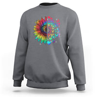 Sunflower Autism Sweatshirt His Fight is My Fight Rainbow - Wonder Print Shop