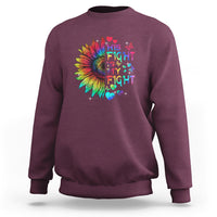 Sunflower Autism Sweatshirt His Fight is My Fight Rainbow - Wonder Print Shop