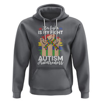 Autism Support Hoodie Her Fight is My Fight Together Puzzle Ribbon Raised Fists - Wonder Print Shop