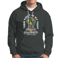Proud Autism Supporter Hoodie Their Fight is My Fight Raised Fist Fighters - Wonder Print Shop