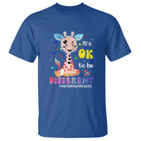 Cute Giraffe Autism T Shirt It's Ok To Be Different - Wonder Print Shop