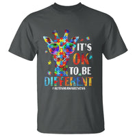 Cool Giraffe Autism T Shirt It's Ok To Be Different Jigsaw Puzzle - Wonder Print Shop