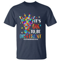 Cool Giraffe Autism T Shirt It's Ok To Be Different Jigsaw Puzzle - Wonder Print Shop