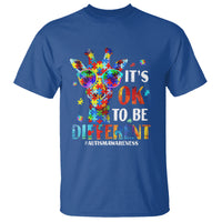 Cool Giraffe Autism T Shirt It's Ok To Be Different Jigsaw Puzzle - Wonder Print Shop