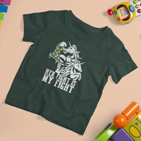 Unicorn Autism Dad T Shirt For Kid Her Fight Is My Fight Strong Fighters - Wonder Print Shop
