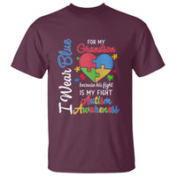 Autism Grandparents T Shirt I Wear Blue For My Grandson Because His Fight is My Fight Grandma Grandpa - Wonder Print Shop