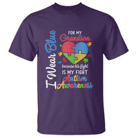 Autism Grandparents T Shirt I Wear Blue For My Grandson Because His Fight is My Fight Grandma Grandpa - Wonder Print Shop