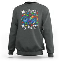Autism Support Sweatshirt Her Fight Is My FightRainbow Infinity With Feather Butterflies - Wonder Print Shop