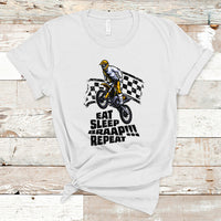 Funny Eat Sleep Braap Repeat Dirtbike T Shirt - Wonder Print Shop
