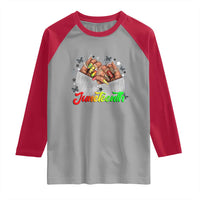 Juneteenth Celebration Raglan Shirt Since 1865 Women Nails Butterflies