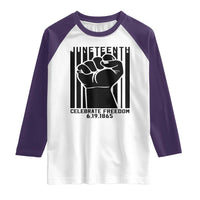 Juneteenth 1865 Independence Raglan Shirt Celebrate Freedom Raised Fist