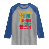 Emancipation Day Raglan Shirt Juneteenth Black American Freedom Since 1865