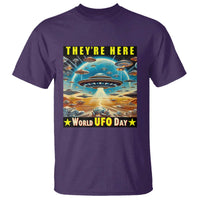 They're Here World UFO Day July 2nd T Shirt - Wonder Print Shop